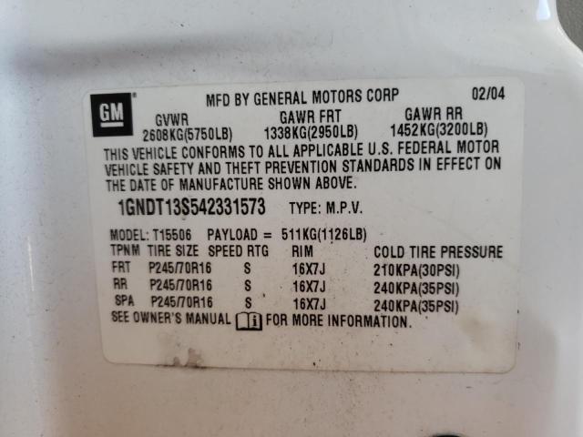 Photo 10 from auction – 2004 CHEVROLET TRAILBLAZE with VIN 1GNDT13S542331573