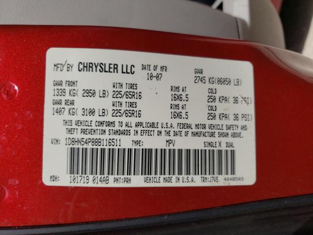 Photo 10 from auction – 2008 DODGE GRAND CARA with VIN 1D8HN54P88B116511