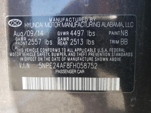 Photo 10 from auction – 2015 HYUNDAI SONATA SE with VIN 5NPE24AF8FH058752