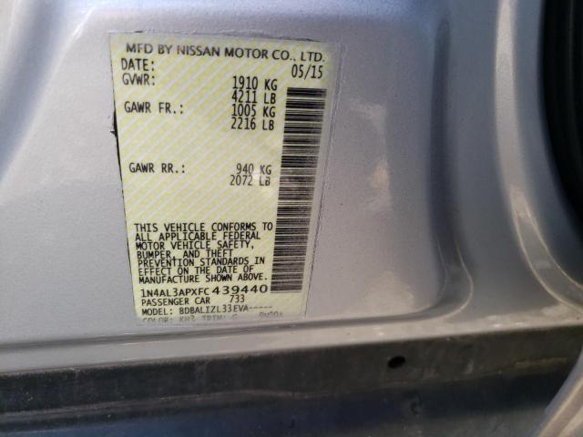 Photo 10 from auction – 2015 NISSAN ALTIMA 2.5 with VIN 1N4AL3APXFC439440