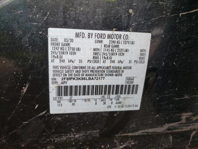 Photo 10 from auction – 2020 FORD EDGE TITAN with VIN 2FMPK3K96LBA72177