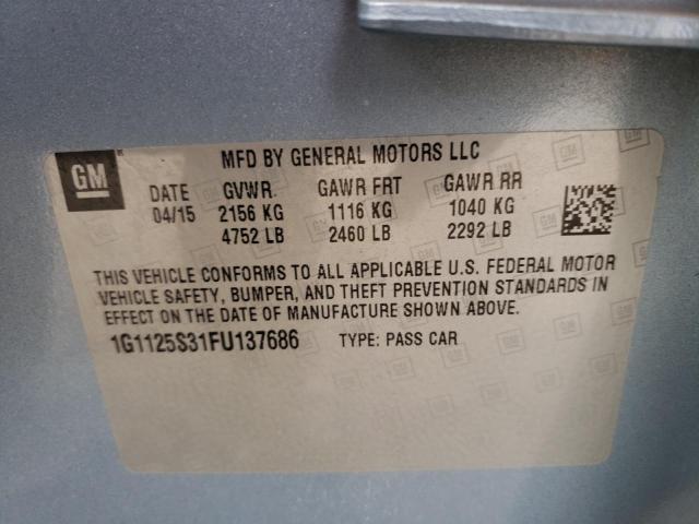 Photo 10 from auction – 2015 CHEVROLET IMPALA LT with VIN 1G1125S31FU137686