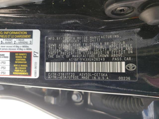 Photo 10 from auction – 2017 TOYOTA CAMRY LE with VIN 4T1BF1FKXHU426249