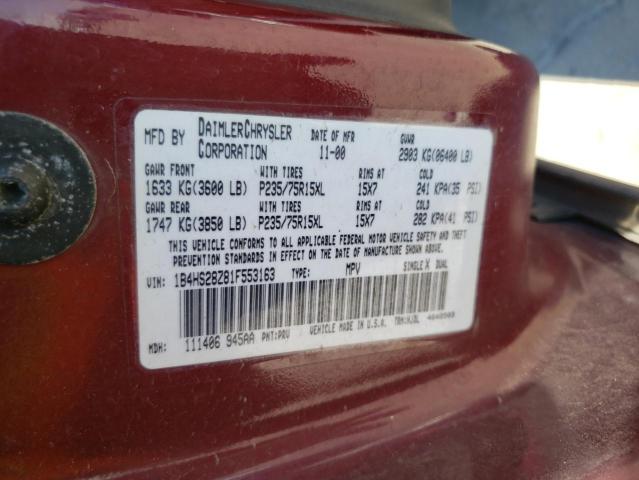 Photo 10 from auction – 2001 DODGE DURANGO with VIN 1B4HS28Z81F553163