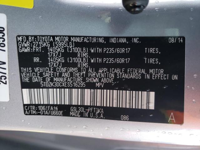 Photo 10 from auction – 2014 TOYOTA SIENNA with VIN 5TDZK3DCXES516295
