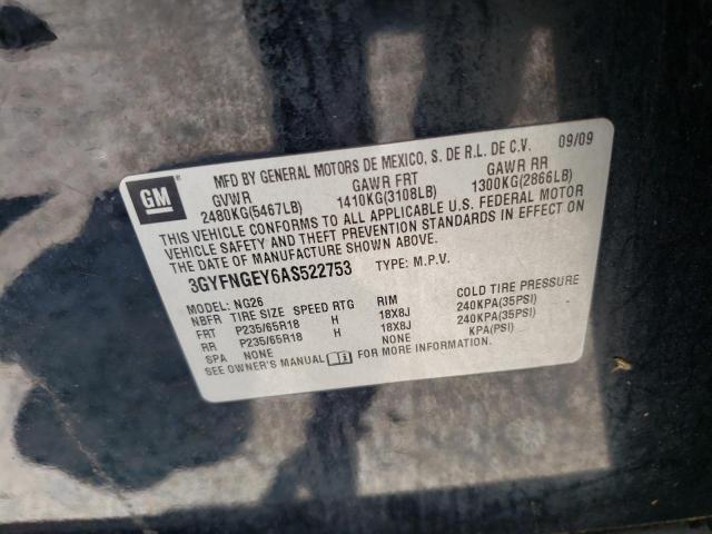 Photo 10 from auction – 2010 CADILLAC SRX with VIN 3GYFNGEY6AS522753