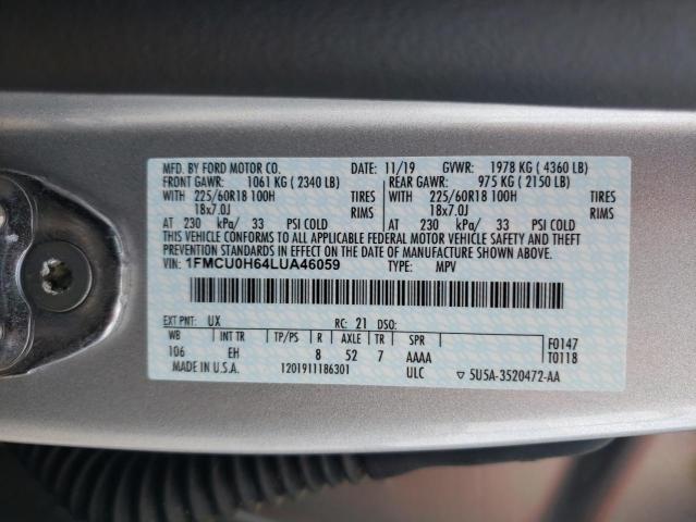 Photo 10 from auction – 2020 FORD ESCAPE SEL with VIN 1FMCU0H64LUA46059
