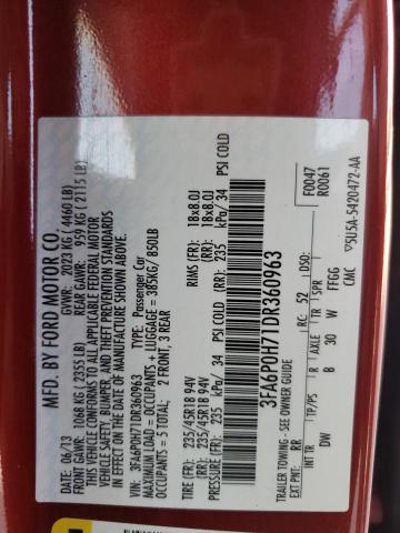 Photo 10 from auction – 2013 FORD FUSION SE with VIN 3FA6P0H71DR360963