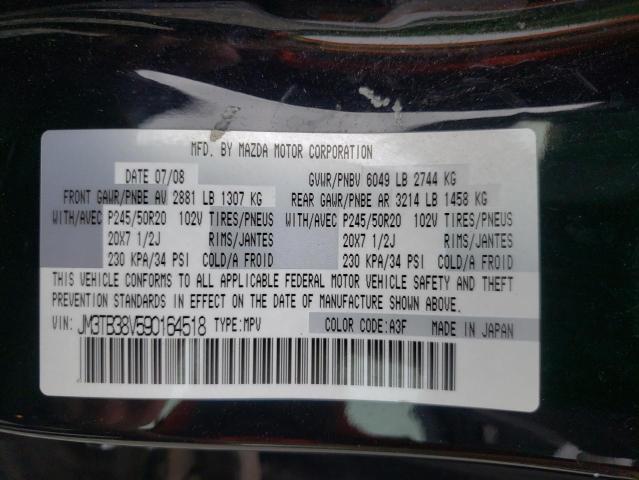 Photo 10 from auction – 2009 MAZDA CX-9 with VIN JM3TB38V590164518
