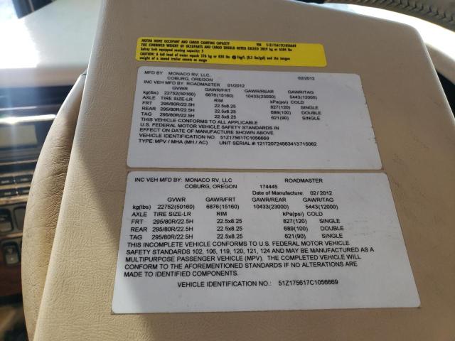 Photo 10 from auction – 2012 ROADMASTER RAIL MONOCOQUE with VIN 51Z175617C1056669