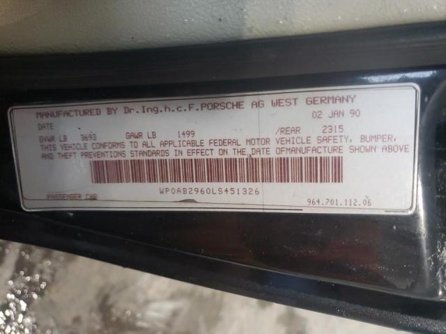 Photo 10 from auction – 1990 PORSCHE 911 CARRER with VIN WP0AB2960LS451326