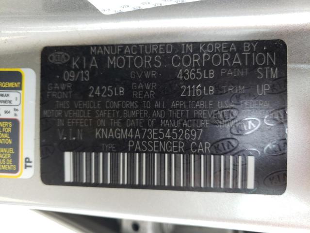 Photo 10 from auction – 2014 KIA OPTIMA LX with VIN KNAGM4A73E5452697
