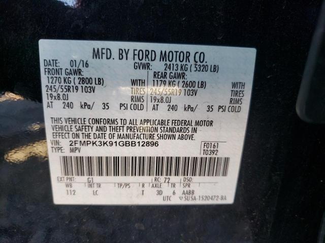Photo 10 from auction – 2016 FORD EDGE TITAN with VIN 2FMPK3K91GBB12896