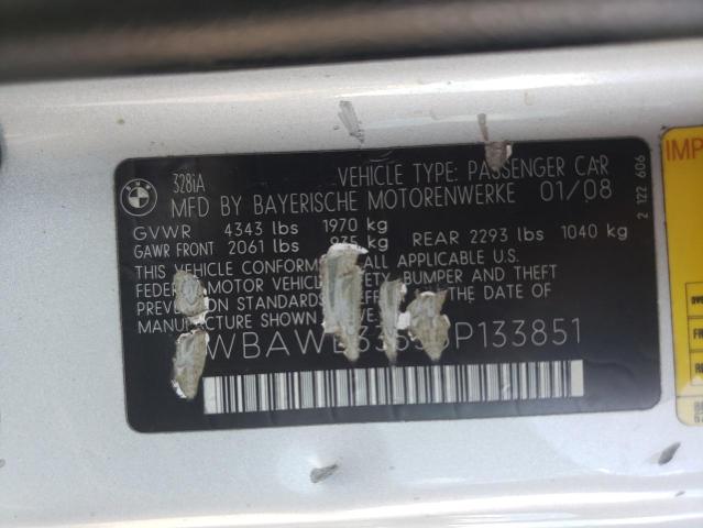 Photo 10 from auction – 2008 BMW 328 I with VIN WBAWB33538P133851