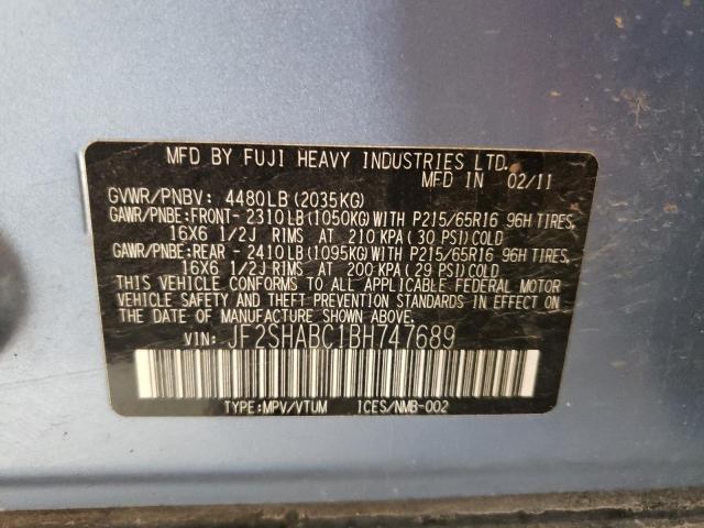 Photo 10 from auction – 2011 SUBARU FORESTER 2 with VIN JF2SHABC1BH747689