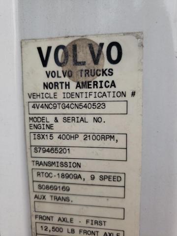 Photo 10 from auction – 2012 VOLVO VN VNL with VIN 4V4NC9TG4CN540523