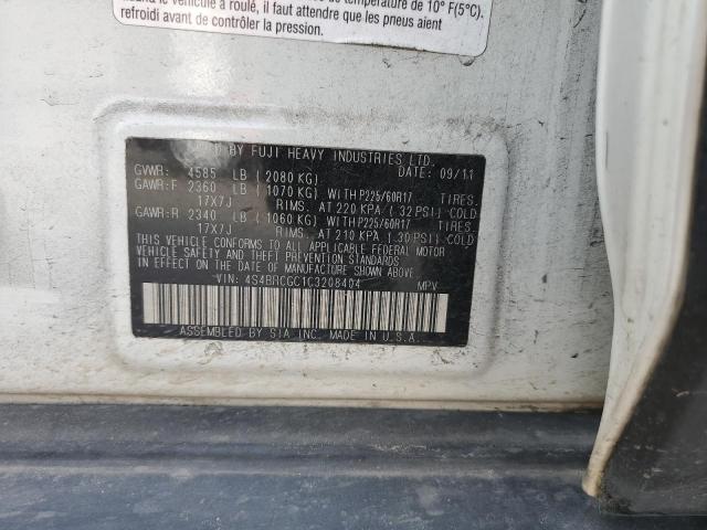 Photo 10 from auction – 2012 SUBARU OUTBACK 2. with VIN 4S4BRCGC1C3208404