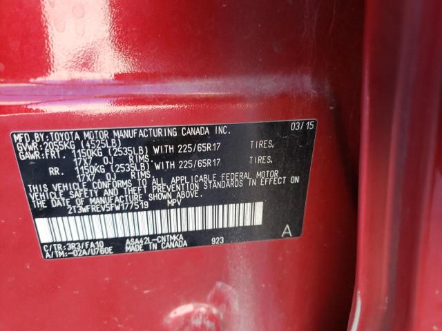 Photo 10 from auction – 2015 TOYOTA RAV4 XLE with VIN 2T3WFREV5FW177519