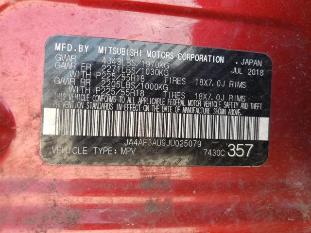 Photo 10 from auction – 2018 MITSUBISHI OUTLANDER with VIN JA4AP3AU9JU025079