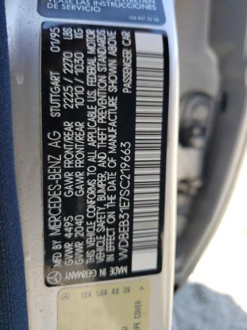 Photo 10 from auction – 1995 MERCEDES-BENZ E 300D with VIN WDBEB31E7SC219663