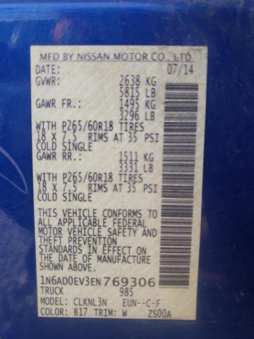 Photo 10 from auction – 2014 NISSAN FRONTIER S with VIN 1N6AD0EV3EN769306