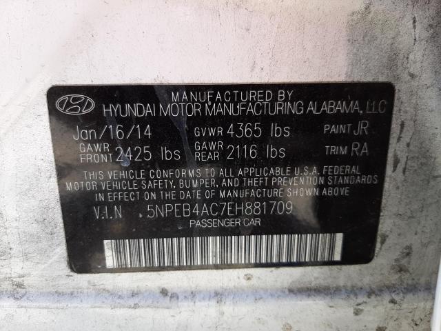 Photo 10 from auction – 2014 HYUNDAI SONATA with VIN 5NPEB4AC7EH881709