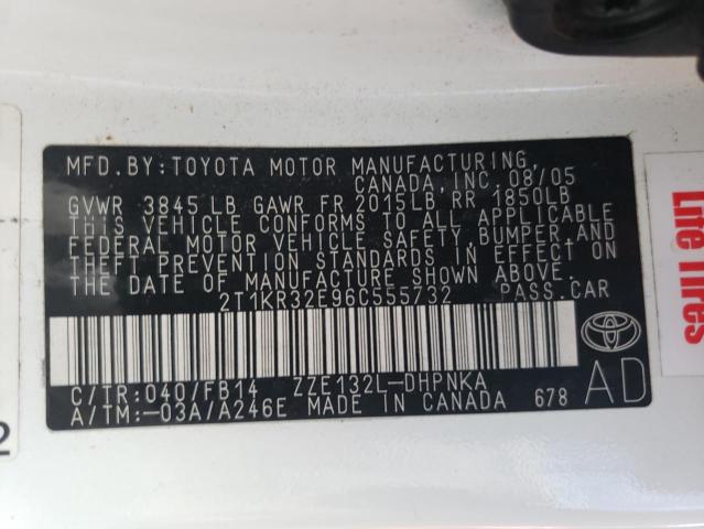 Photo 10 from auction – 2006 TOYOTA COROLLA MA with VIN 2T1KR32E96C555732