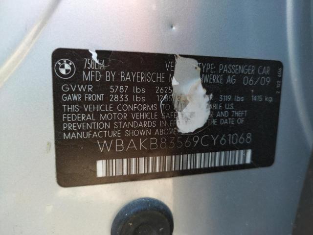 Photo 10 from auction – 2009 BMW 750 LI with VIN WBAKB83569CY61068