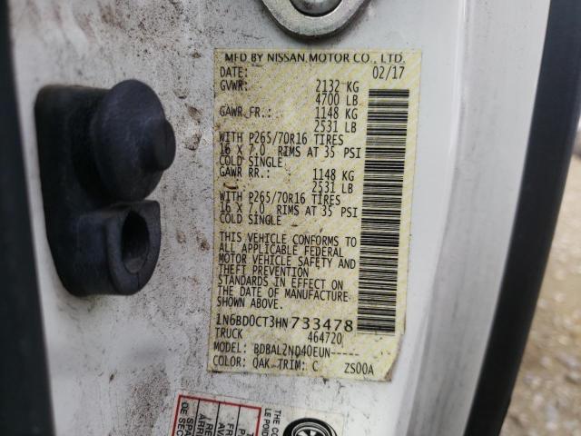 Photo 10 from auction – 2017 NISSAN FRONTIER S with VIN 1N6BD0CT3HN733478