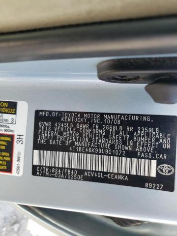 Photo 10 from auction – 2009 TOYOTA CAMRY BASE with VIN 4T1BE46K99U901072