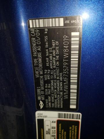 Photo 10 from auction – 2009 MINI COOPER S with VIN WMWMF73579TW84019