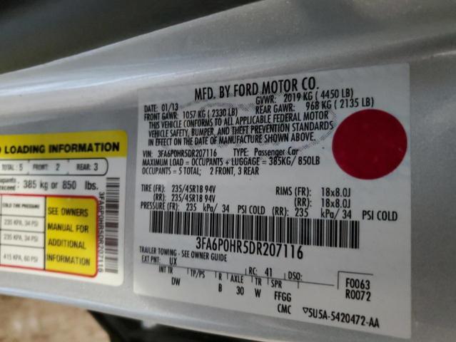 Photo 10 from auction – 2013 FORD FUSION SE with VIN 3FA6P0HR5DR207116