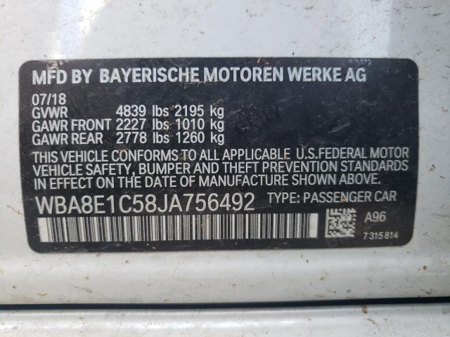 Photo 10 from auction – 2018 BMW 330E with VIN WBA8E1C58JA756492