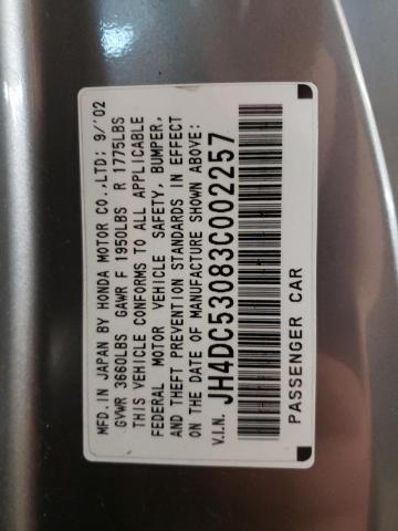 Photo 10 from auction – 2003 ACURA RSX TYPE-S with VIN JH4DC53083C002257