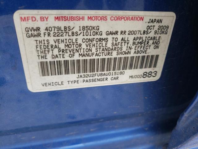 Photo 10 from auction – 2010 MITSUBISHI LANCER ES/ with VIN JA32U2FU8AU015180