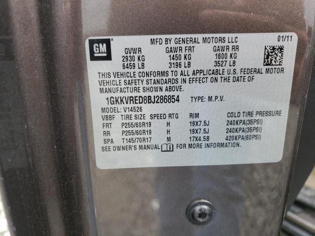 Photo 10 from auction – 2011 GMC ACADIA SLT with VIN 1GKKVRED8BJ286854