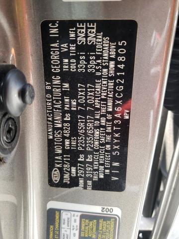 Photo 10 from auction – 2012 KIA SORENTO BA with VIN 5XYKT3A6XCG214805
