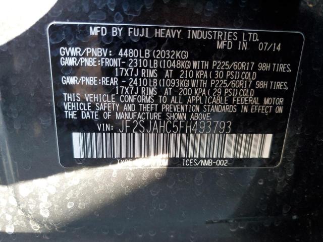 Photo 10 from auction – 2015 SUBARU FORESTER 2 with VIN JF2SJAHC5FH493793