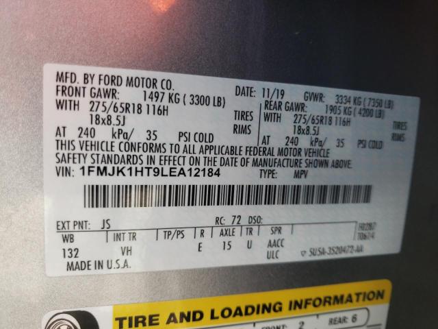 Photo 10 from auction – 2020 FORD EXPEDITION with VIN 1FMJK1HT9LEA12184