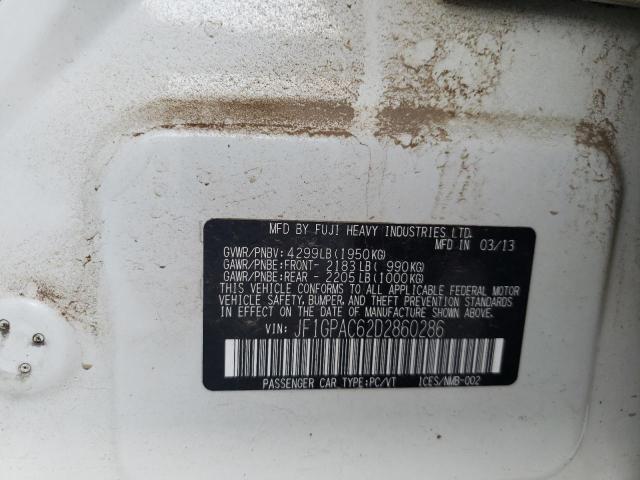 Photo 10 from auction – 2013 SUBARU IMPREZA PR with VIN JF1GPAC62D2860286