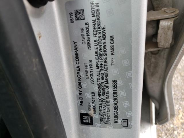 Foto 10 de la subasta – 2019 CHEVROLET SPARK LS con VIN KL8CA6SA2KC815586