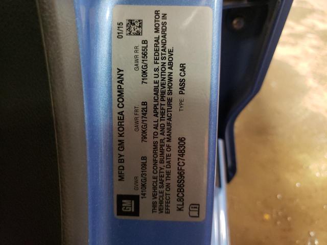 Photo 10 from auction – 2015 CHEVROLET SPARK LS with VIN KL8CB6S96FC748306