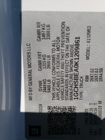 Photo 10 from auction – 2019 CHEVROLET COLORADO with VIN 1GCHSBEA0K1209861