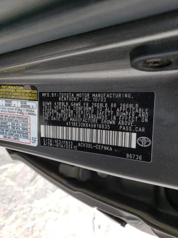 Photo 10 from auction – 2004 TOYOTA CAMRY LE with VIN 4T1BE32K64U816635