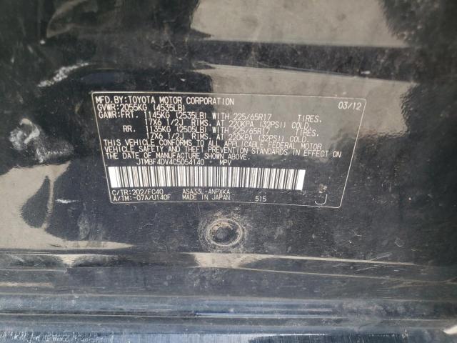 Photo 10 from auction – 2012 TOYOTA RAV4 with VIN JTMBF4DV4C5054140