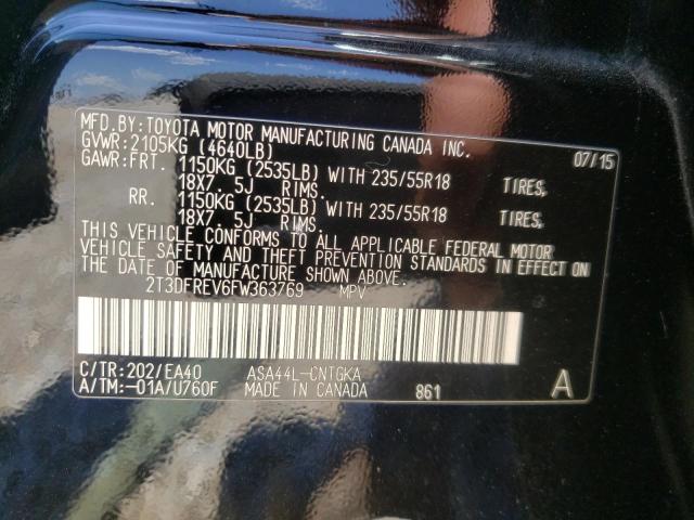 Photo 10 from auction – 2015 TOYOTA RAV4 LIMIT with VIN 2T3DFREV6FW363769