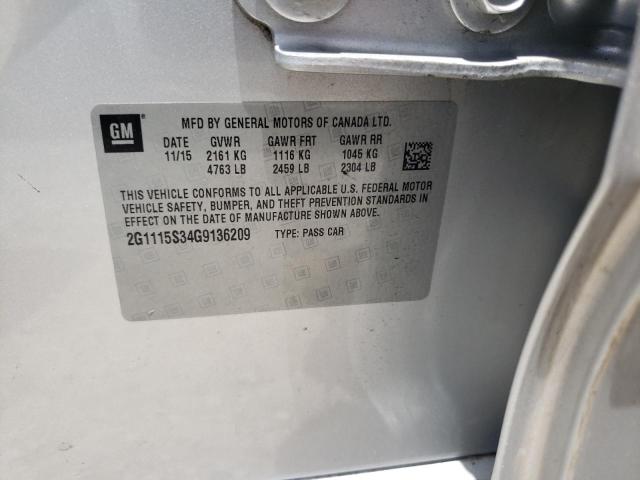 Photo 10 from auction – 2016 CHEVROLET IMPALA LT with VIN 2G1115S34G9136209