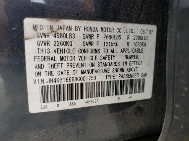 Photo 10 from auction – 2008 ACURA RL with VIN JH4KB16668C001750