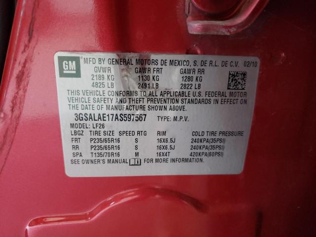 Photo 10 from auction – 2010 SATURN VUE XE with VIN 3GSALAE17AS597567