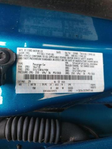 Photo 10 from auction – 2016 FORD FOCUS SE with VIN 1FADP3F22GL350994